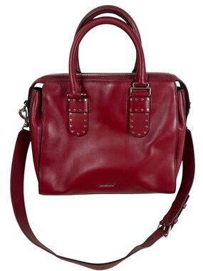 Rebecca Minkoff Red Leather Studded Satchel Crossbody Satchel Bag